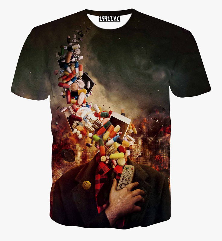 Alisister new fashion The Thinker Printing Abstract t-shirt Unisex Women/Men Casual 3d t shirt for men/women harajuku tee shirt