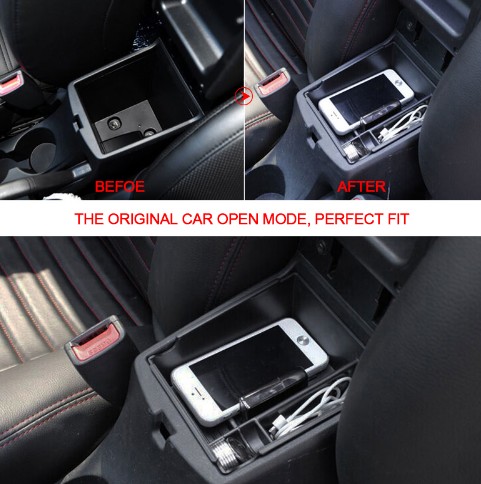 For RU KIA RIO 2012 2013 2014 2015 2016 2017 Car Armrest Box Storage Organizer Car-styling Storage Box Interior Accessories