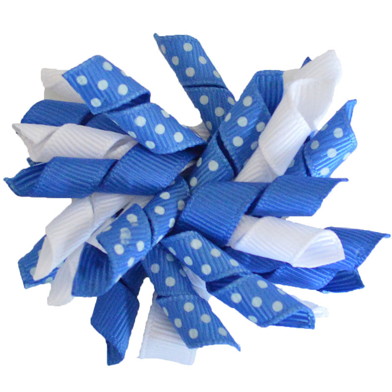 Curlies loop Ribbon Korker hair bows clips M2M Gymboree style prints dot Girl women Corker hair ties Accessories 20pcs PD007