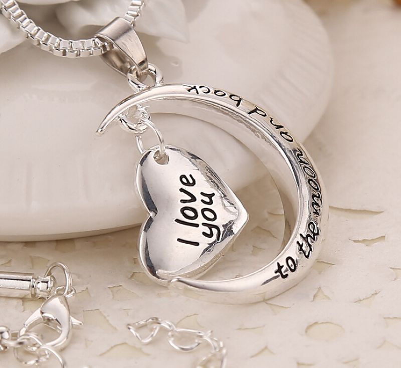 10pcs Crescent Heart I Love You to the Moon and Back Charm Necklace Mens&Ms Jewelry Fashion Accessories, Silver
10pcs Crescent Heart I Love You to the Moon and Back Charm Necklace Mens&Ms Jewelry Fashion Accessories, Silver
