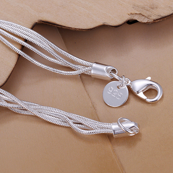 Hot sale best gift 925 silverTai Chi hanging five butterfly Bracelet DFMCH027 sterling silver plated Chain link bracelets high grade