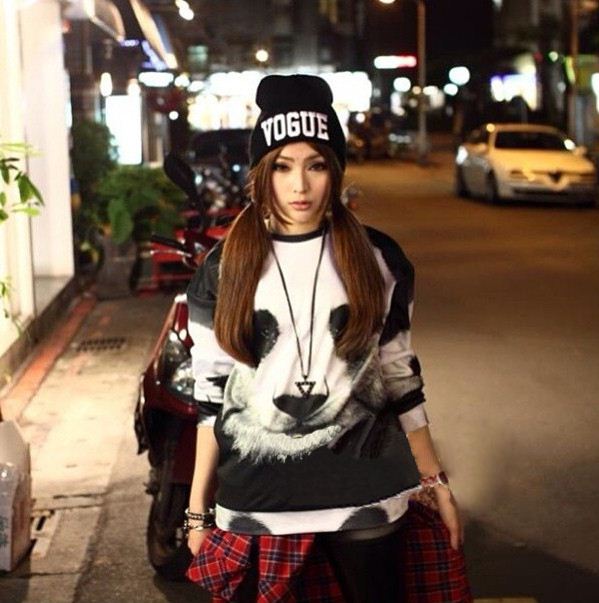 FG 1509 Raisevern 2015 Women/Men the panda Pullovers Funny 3d sweatshirts animal galaxy sweats Hoodies top