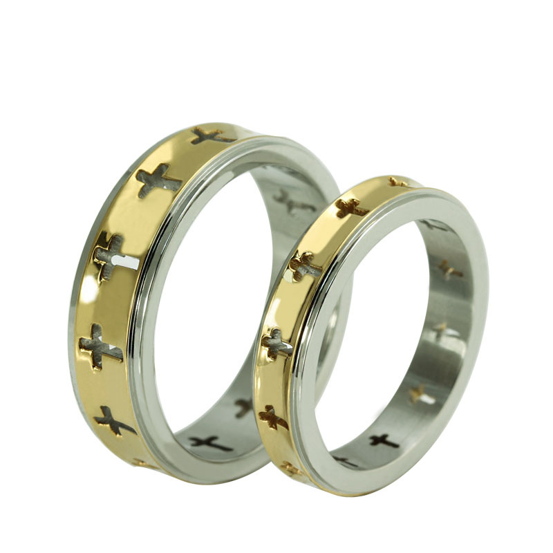 New couple ring for his and hers promise sets hollow cross stainless steel High Quality 
New couple ring for his and hers promise sets hollow cross stainless steel High Quality