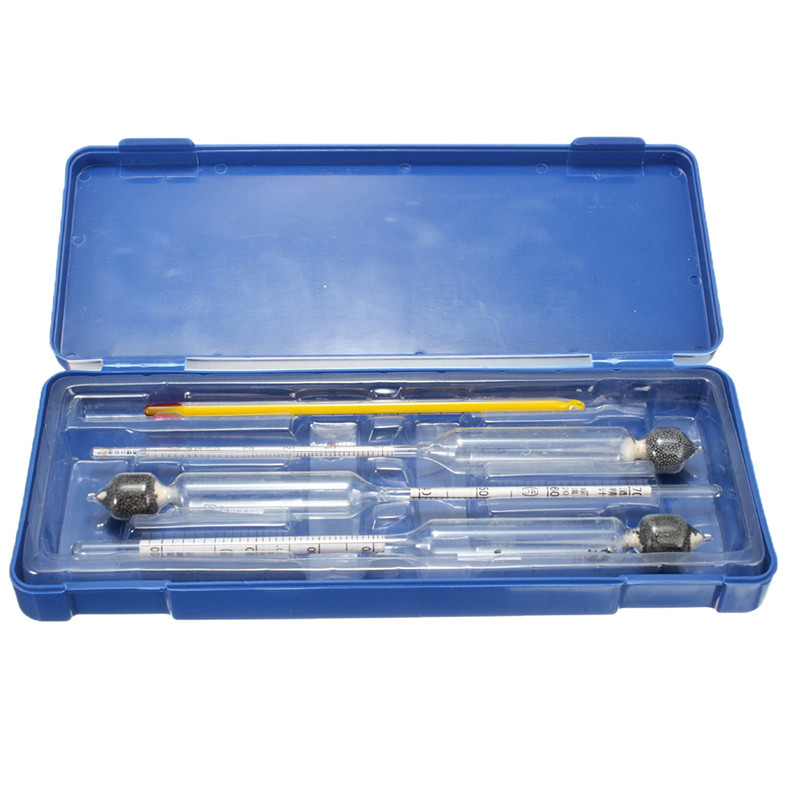 Wholesale-3pcs Alcoholmeter Vinometer Measure Proof 0-100% Distilled Spirit w/Hydrometer Free Shipping