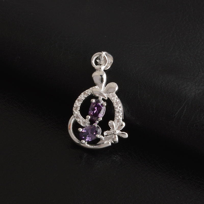 Free shipping fashion high quality 925 silver Heart Purple diamond jewelry 925 silver necklace Valentine's Day holiday gifts Hot 1680