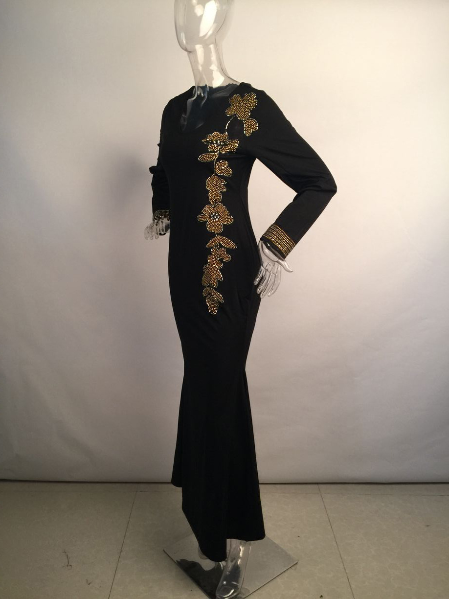 VAZN 2017 New Fashion High Quality Bandage Dress Full Sleeve Maxi Sleeve Maxi Long Dress V-Neck Sexy Print Dresses AM203 q1118