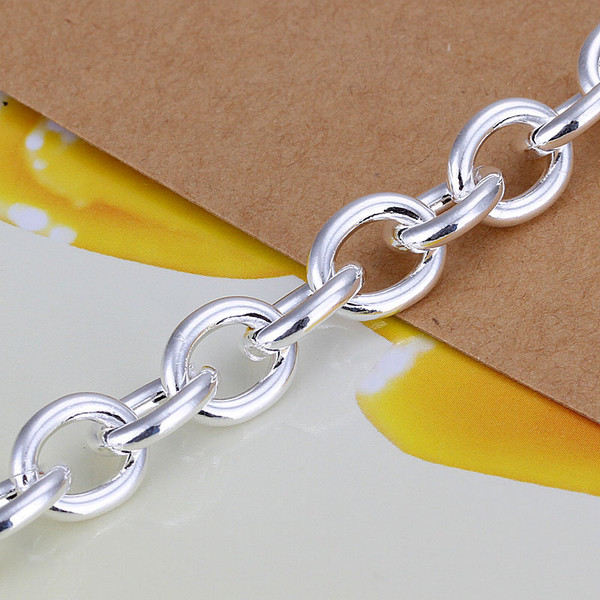 Hot sale best gift 925 silver Dog tag bracelet rough DFMCH271, Brand new fashion 925 sterling silver plated Chain link bracelets high grade