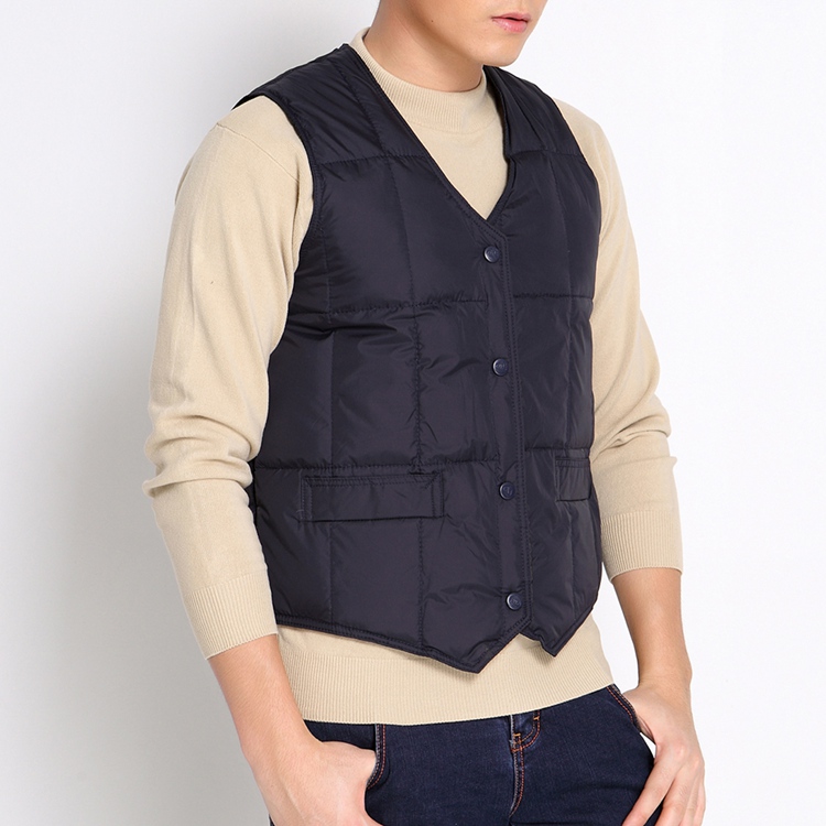 Fall-New Men's Winter Warm Down Vest Casual Middle-Aged Waistcoat V-Neck Single Breasted Sleeveless Jacket Asia/Tag Size L-3XL