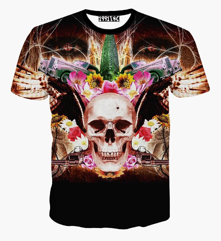 FG1509 men's women's Harajuku style Art White Skull printed 3d t shirt new Harajuku fashion t-shirt Tops Tees free shipping