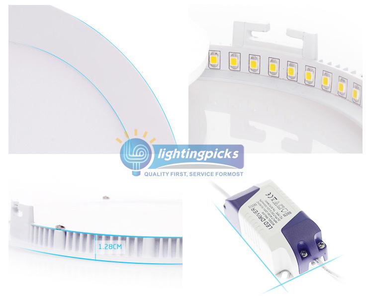 10 unit Led Panel Lights Dimmable 9W/12W/15W/18W/21W Led Recessed Downlights Lamp Warm/Cool White Super-Thin Round/Square 110-240V