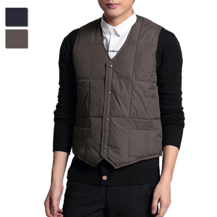 Fall-New Men's Winter Warm Down Vest Casual Middle-Aged Waistcoat V-Neck Single Breasted Sleeveless Jacket Asia/Tag Size L-3XL