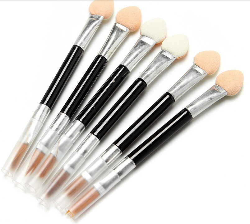 New 50 Pcs/ set Applicator Double-Ended Cosmetic Brushes Women Makeup Eyeshadow Eyeliner Sponge Lip Brush Set Disposable