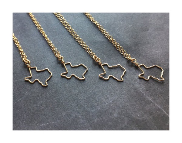10PCS State of Texas Necklaces Hollow Outline Texas State Necklace America USA State Necklaces TX map Geography Necklaces