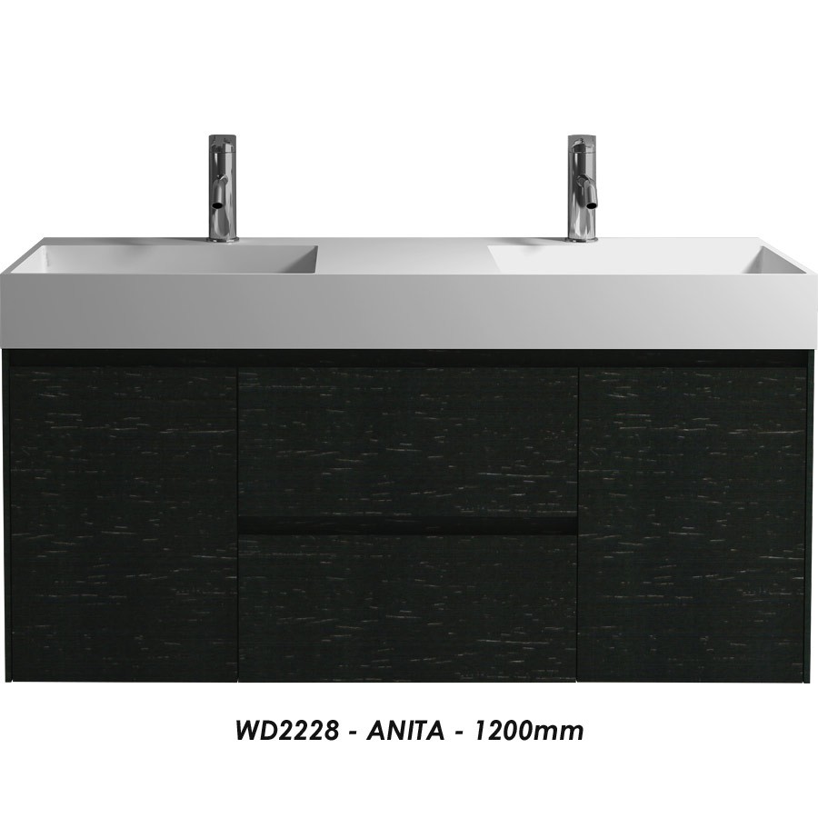 1200mm Bathroom Furniture Free Standing vanity Stone Solid Surface Blum Drawer Cloakroom Wall Hung Cabinet Storage 2228