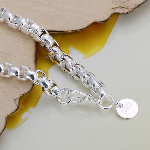 Hot sale best gift 925 silver The new circular grid Bracelet DFMCH157,brand new fashion 925 sterling silver plated Chain link bracelets