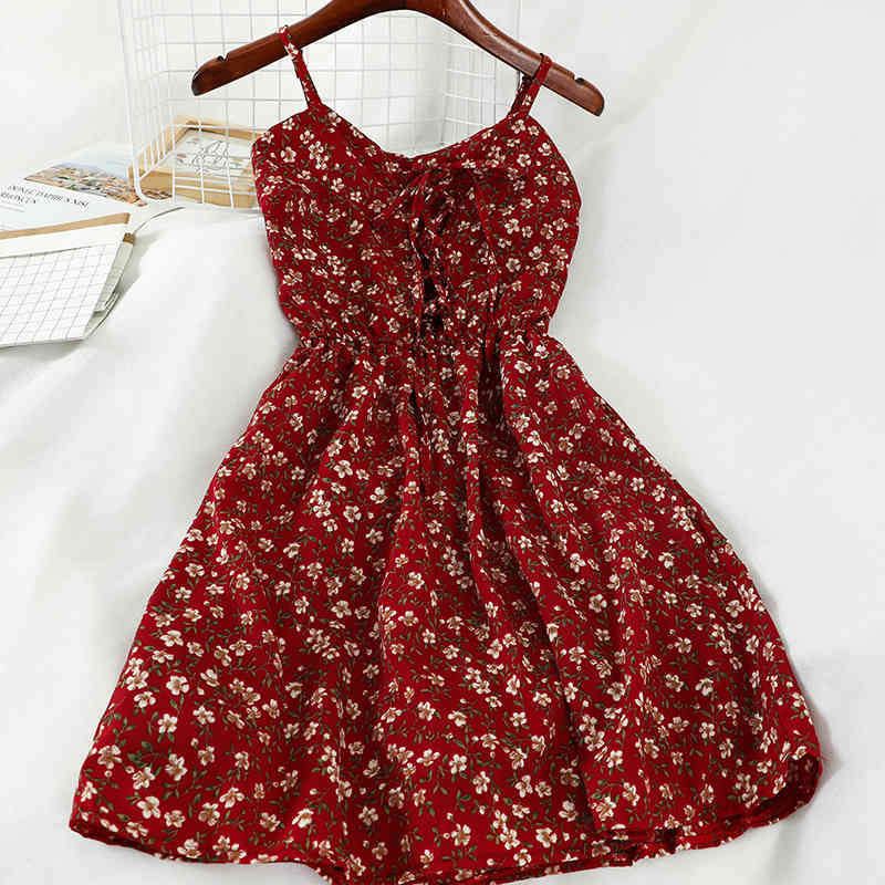 OCEANLOVE Bohe Spring Floral Women Dress Sweet Fashion Student Vestidos Summer Sexy Mini Dresses Beach Style V Neck 210331Z