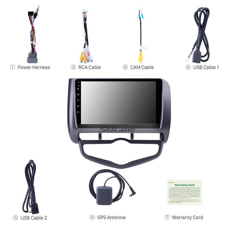 Android 10.0 Car dvd Unit Radio Player for 2006-Honda Jazz City Auto AC RHD GPS Navigation USB AUX support Carplay OBD Digital TV