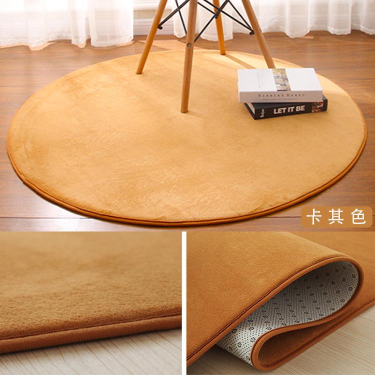 Coral Velvet Round Carpet Bedroom Children Crawling Mat Cute Living Room Full Shop Hanging Basket Rattan Chair Carpets
