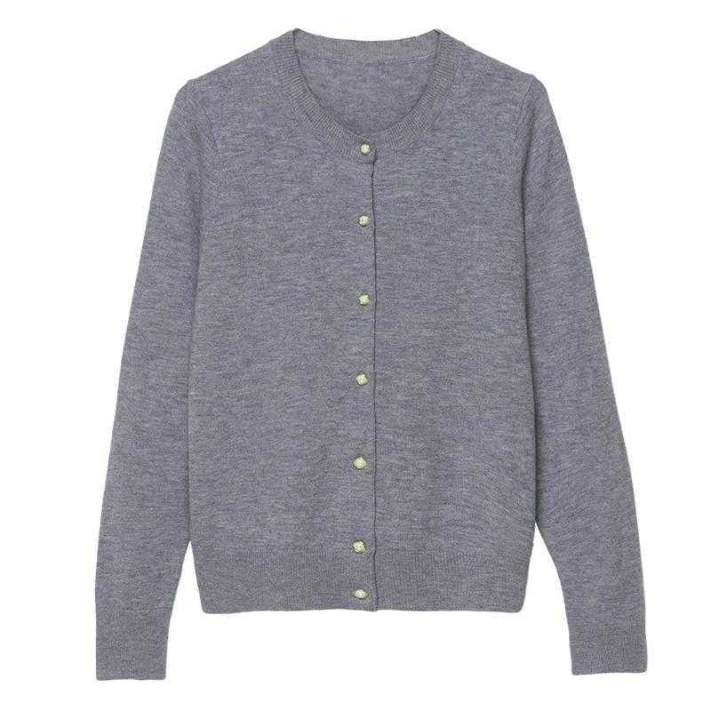 Fashion Korean Knitting Cardigan Solid elegant long sleeve O-neck slim sweater Single Breasted Casual allmatch jacket 211011Z