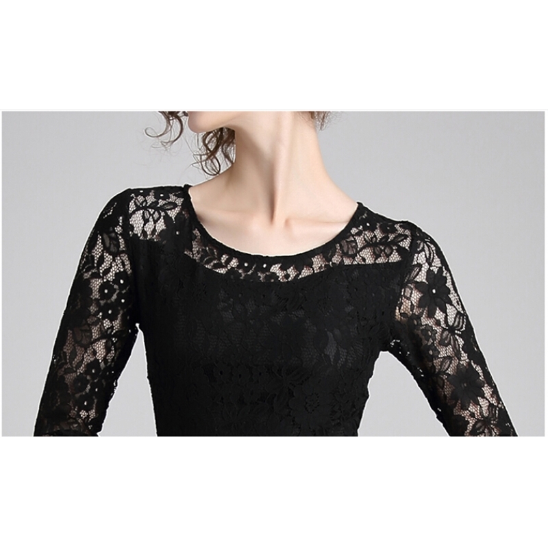 Fashion Spring Runway Black Patchwork Lace Dress Women's Gauze Dot Dresses Vestidos 210520
