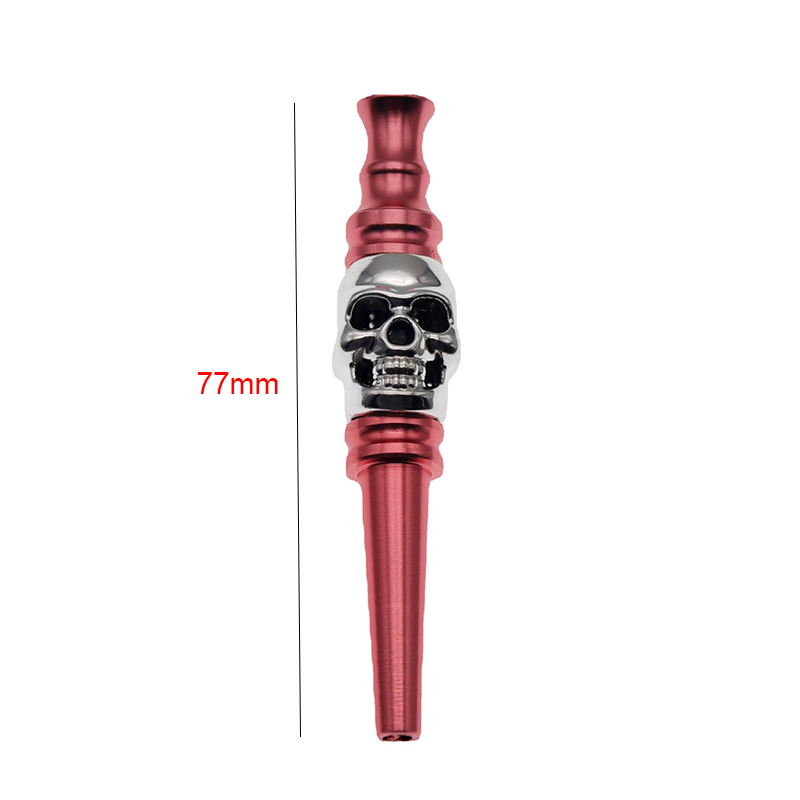 Creative Skull Pipe Straight Metal Pipe Cigarette Holder Household Smoking Accessories 77MM