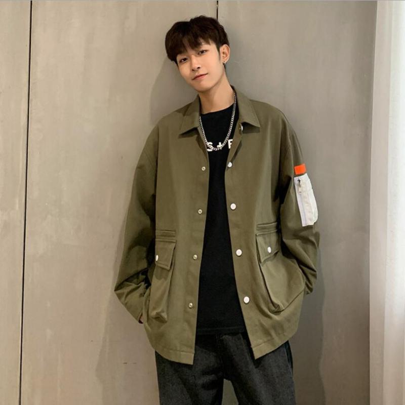 Fashion Autumn Men Jackets Trend Brand Men's High Street Casual Jacket Solid Color Coat Male Clothing W1878