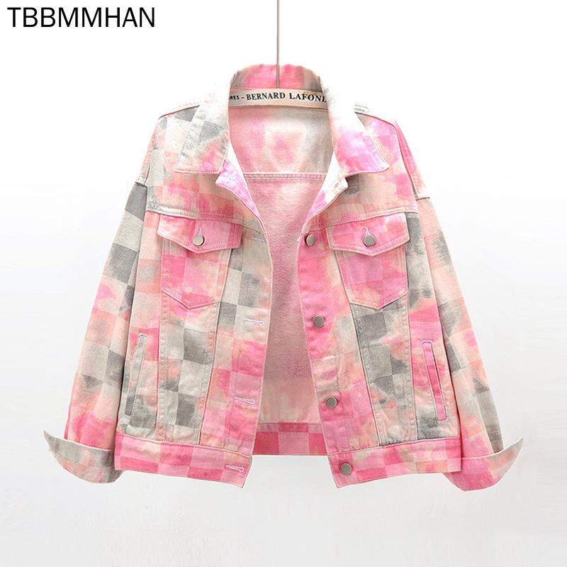 Women's Jackets Korean Plus Size Loose Color Print Women Short Denim Jacket Autumn Harajuku Yellow Pink Jean Casual Jaqueta Feminina, Black;brown 
Women's Jackets Korean Plus Size Loose Color Print Women Short Denim Jacket Autumn Harajuku Yellow Pink Jean Casual Jaqueta Feminina, Black;brown