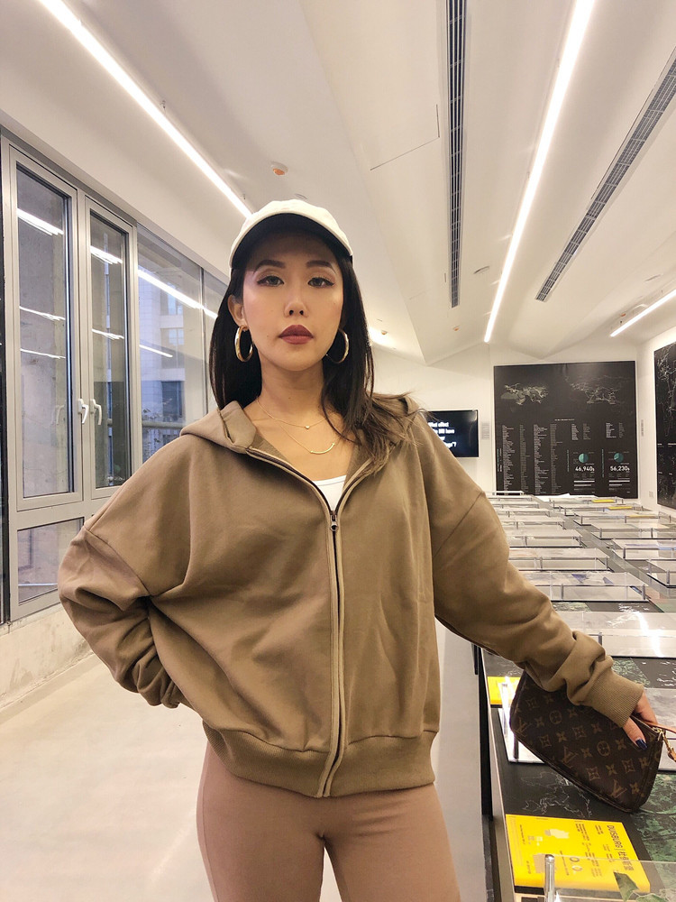 zipper hooded jacket Women Sweatshirt Long Sleeve thickCardigan coat Casual plus size outwear spring winter 210521