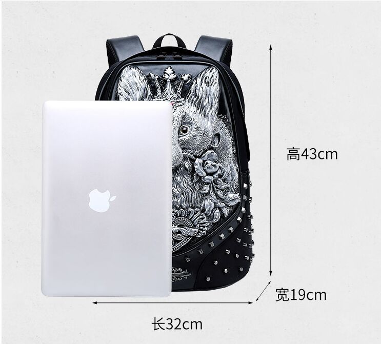 New Style 3D wolf head backpack special cool shoulder bags for teenage girls leather laptop boys school bags