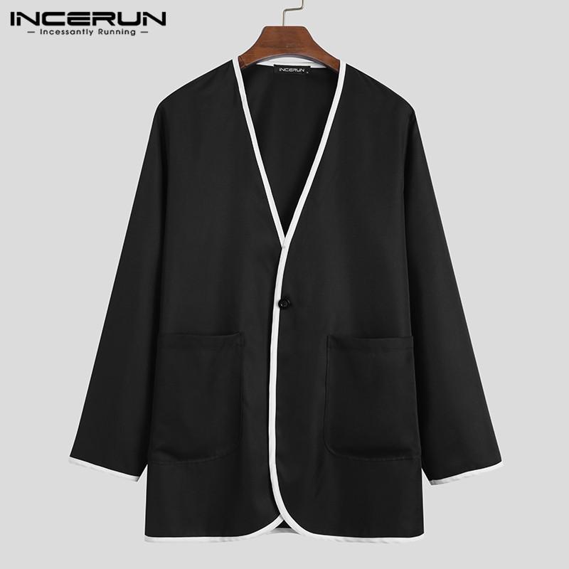 Fashion Men Casual Shirt V Neck Button Loose Korean Patchwork Camisas Long Sleeve Tops Pockets Streetwear Mens Shirts Men's, White;black
Fashion Men Casual Shirt V Neck Button Loose Korean Patchwork Camisas Long Sleeve Tops Pockets Streetwear Mens Shirts Men's, White;black