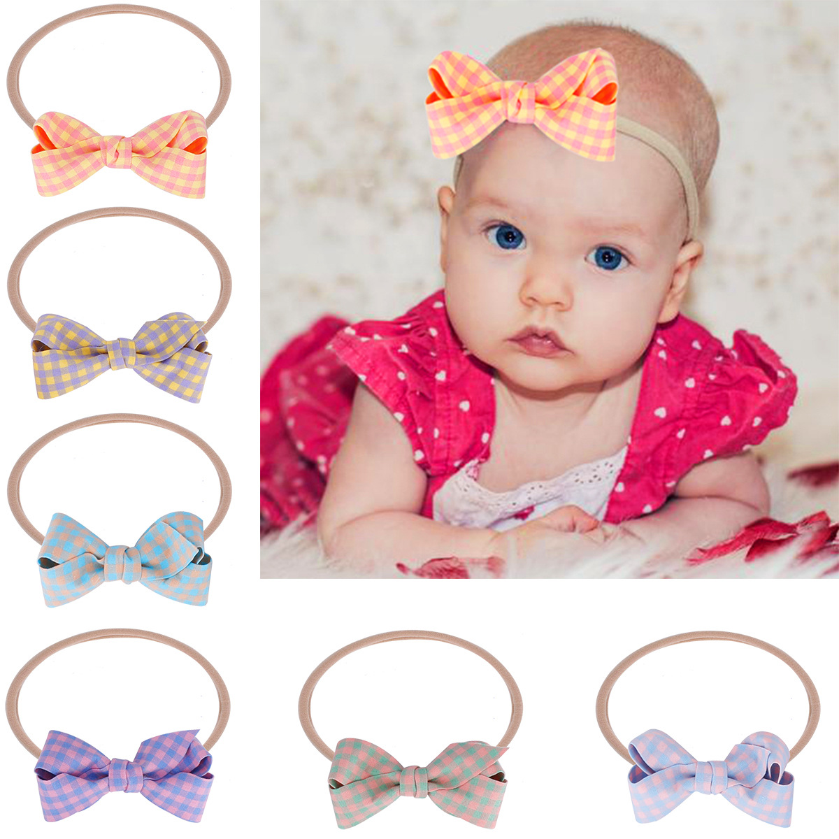 15757 Sweet Infant Baby Headband Kids Plaid Bowknot Elastic Hair Band Children Soft Headwear Hairband 6 Colors, Mixed color
15757 Sweet Infant Baby Headband Kids Plaid Bowknot Elastic Hair Band Children Soft Headwear Hairband 6 Colors, Mixed color