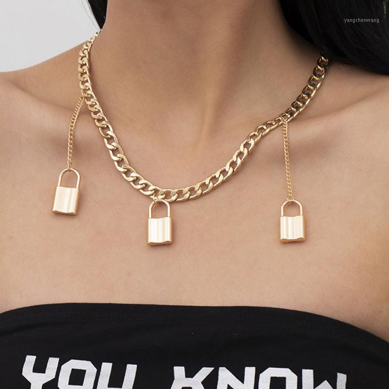 2Pcs/Set Punk Cuban Chain Necklace Gothic Gold Color Layered Lock Key Pedant For Women Men Lovers Choker Jewelry Charm Chains
2Pcs/Set Punk Cuban Chain Necklace Gothic Gold Color Layered Lock Key Pedant For Women Men Lovers Choker Jewelry Charm Chains