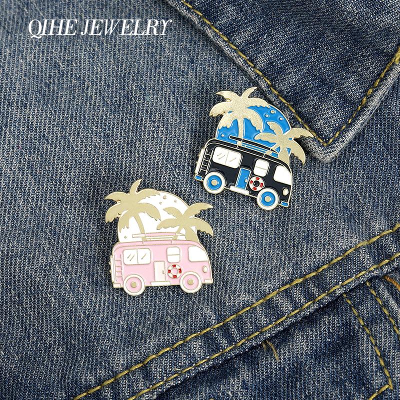 Pins, Brooches Travel Cartoon Enamel Lapel Pins Hawaiian Coconut Tree Bus Badges Fashion Gifts For Friends Jewelry Wholesale
Pins, Brooches Travel Cartoon Enamel Lapel Pins Hawaiian Coconut Tree Bus Badges Fashion Gifts For Friends Jewelry Wholesale