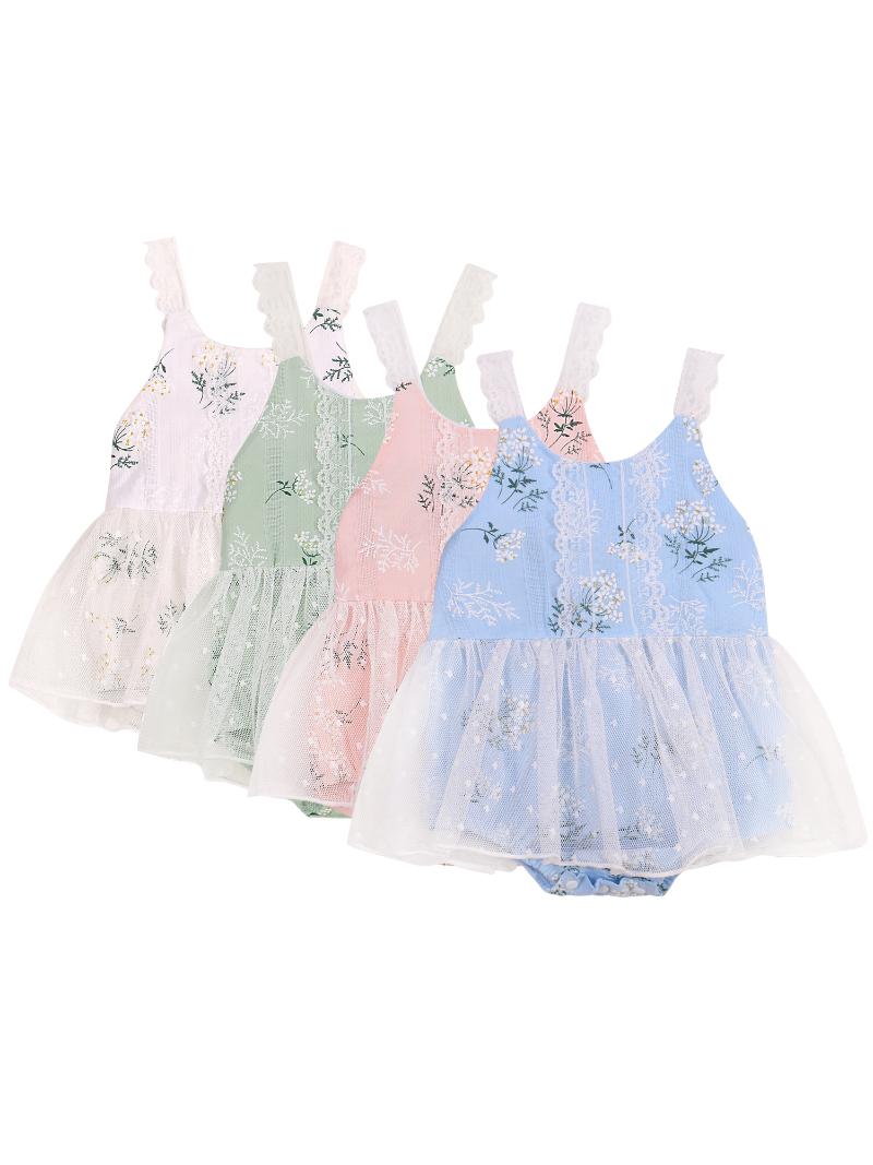 Rompers Born Summer Mesh Romper, Baby Girls Sleeveless Plant Pattern U-shaped Neck Lace Trim Playsuit, Blue
Rompers Born Summer Mesh Romper, Baby Girls Sleeveless Plant Pattern U-shaped Neck Lace Trim Playsuit, Blue