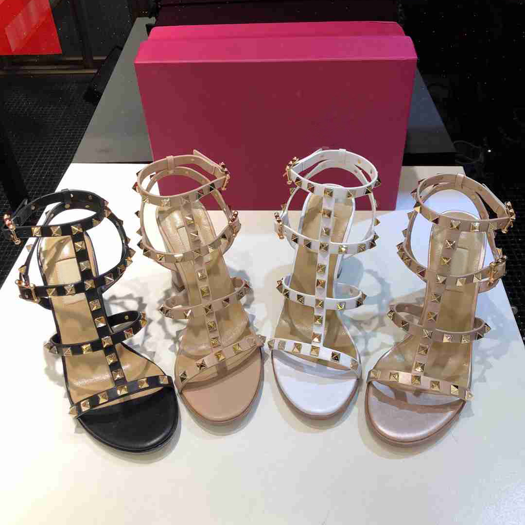 Designer women Sandals Luxury Genuine Leather Europe woman rivet sandal Ladies Sexy High Heels shoes Slingback Pumps Fashion Rivets Shoe with full package
Designer women Sandals Luxury Genuine Leather Europe woman rivet sandal Ladies Sexy High Heels shoes Slingback Pumps Fashion Rivets Shoe with full package