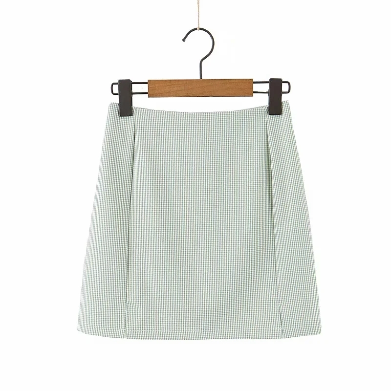 korean fashion plaid mini skirts womens vintage kawaii pencil skirt sweet faldas mujer 210521