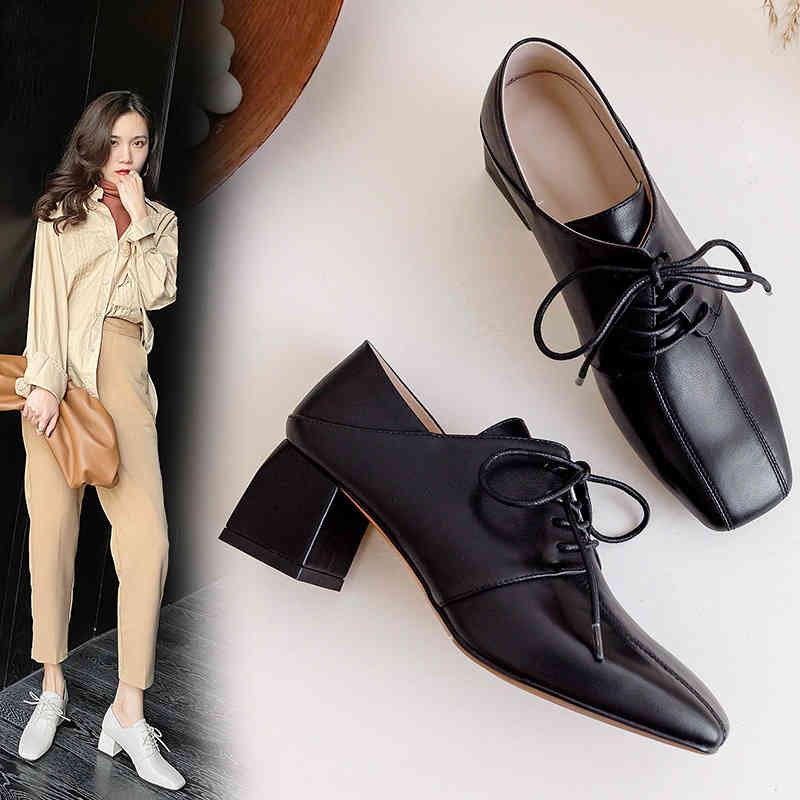 Sandals Women's shoes fashion small leather spring trend Korean high heels women's round head lace up thick heel women 4G4H, Black
Sandals Women's shoes fashion small leather spring trend Korean high heels women's round head lace up thick heel women 4G4H, Black