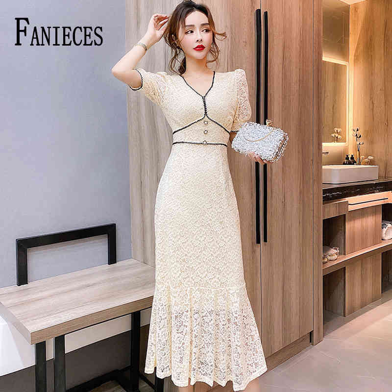 Fashion Runway Summer Party Midi Long Evening party Dress Women Black Red V-Neck Lace Hollow Out Formal business Dresses Vestido 210520, Beige
Fashion Runway Summer Party Midi Long Evening party Dress Women Black Red V-Neck Lace Hollow Out Formal business Dresses Vestido 210520, Beige