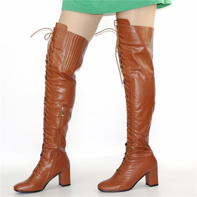Boots Winter Warm Women Lace Up Thigh High Over The Knee Block Cuban Heel Oxfords Fashion Party Tall Long, Color 1
Boots Winter Warm Women Lace Up Thigh High Over The Knee Block Cuban Heel Oxfords Fashion Party Tall Long, Color 1