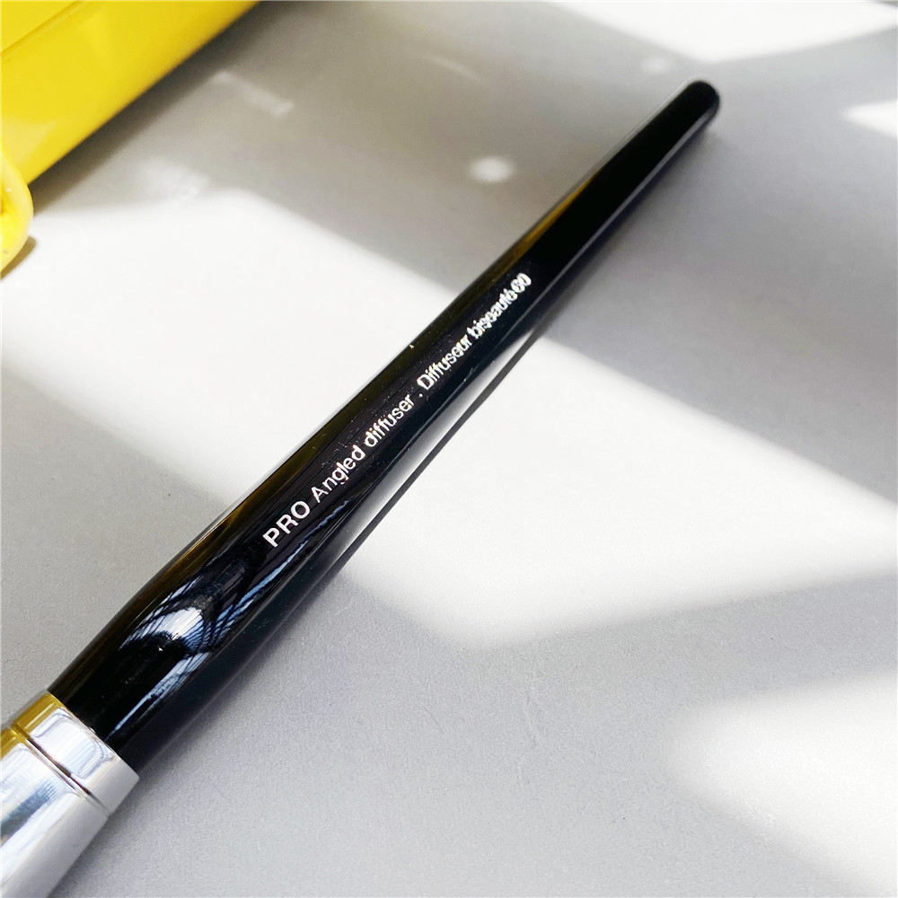 Pro Angled Diffuser Makeup Brush #60 - Perfect Blush Powder Contouring Highlighting Cosmetics Blending Beauty Brushes Tools