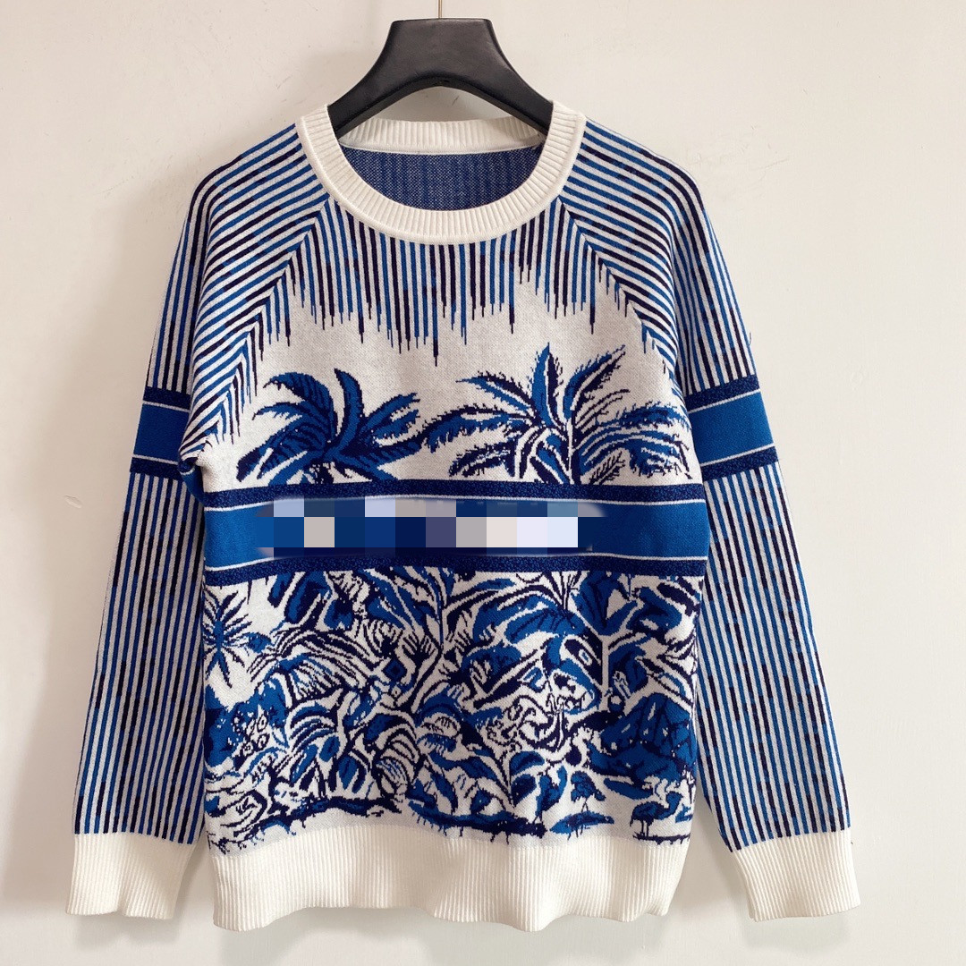 2021 Autumn Milan Runway Sweaters O Neck Long Sleeve High End Jacquard Pullover Designer Women' Clothing 0716-6, Blue
2021 Autumn Milan Runway Sweaters O Neck Long Sleeve High End Jacquard Pullover Designer Women' Clothing 0716-6, Blue