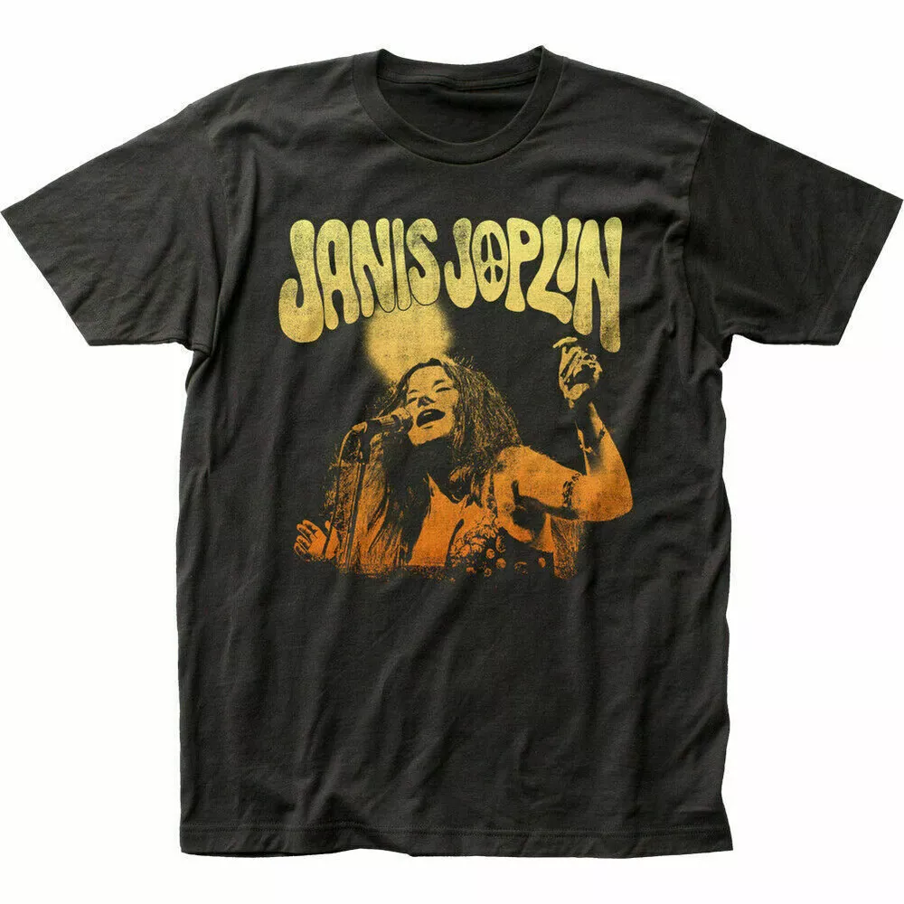 Janis Joplin Live T Shirt Mens Licensed Rock N Roll Music Band Tee New Black