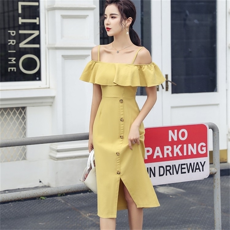 summer Women Sexy Slash Neck Spaghetti Strap Ruffles casual slim Bodycon Midi Dress Female Vestidos Femme 210519, Photo color
summer Women Sexy Slash Neck Spaghetti Strap Ruffles casual slim Bodycon Midi Dress Female Vestidos Femme 210519, Photo color