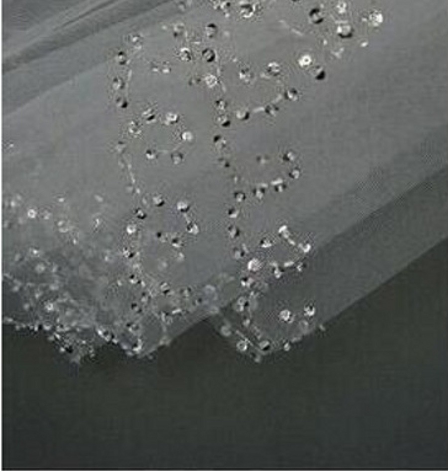 Wedding Veils Short Bridal Veil 2 Layer Handmade Crystal Beaded Elbow Length Accessories White Ivory Bridal Veils