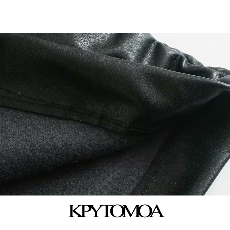 Women Chic Fashion Faux Leather Pleated Mini Dress Vintage Short Sleeve Back Zipper Female Dresses Vestidos Mujer 210416