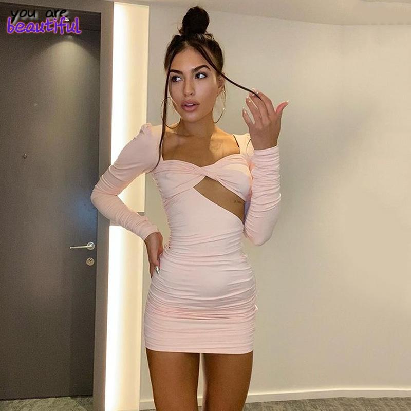 Casual Dresses 2021 Autumn Elegant Ruched Sexy Mini Asymmetrical Hollow Out Bodycon Women Long Sleeve Party Club Vestidos Dress, Pink
Casual Dresses 2021 Autumn Elegant Ruched Sexy Mini Asymmetrical Hollow Out Bodycon Women Long Sleeve Party Club Vestidos Dress, Pink