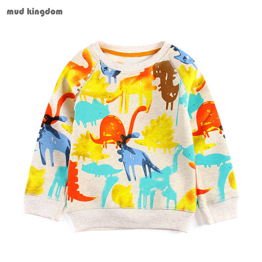 Mudkingdom Boys Girls Sweatshirts Cute Cartoon Dinosaur Print Long Sleeve Fashion Kids Sweatshirt Children Clothes 210615, Red 
Mudkingdom Boys Girls Sweatshirts Cute Cartoon Dinosaur Print Long Sleeve Fashion Kids Sweatshirt Children Clothes 210615, Red