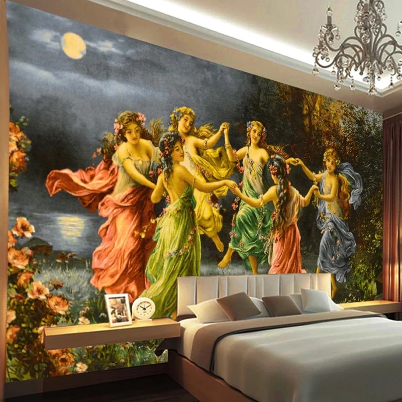 Custom Photo Classic European Hand Painted Character Oil Painting Living Room Bedroom Decoration Mural 3d wallpaper