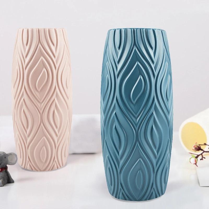 Imitation Ceramic Vase Home Decor Shatterproof Flower Pot Nordic Decoration Plastic Decorative Vases Modern