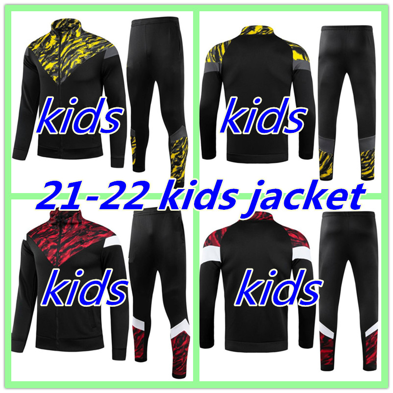 21 22 Borussia DORTMUND kids tracksuit Soccer full zipper jacket 2021 2022 AC milan child training suit football set Survetement, Black
21 22 Borussia DORTMUND kids tracksuit Soccer full zipper jacket 2021 2022 AC milan child training suit football set Survetement, Black